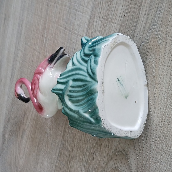 Vintage MCM pink flamingo planter tropical old Florida - Picture 5 of 11